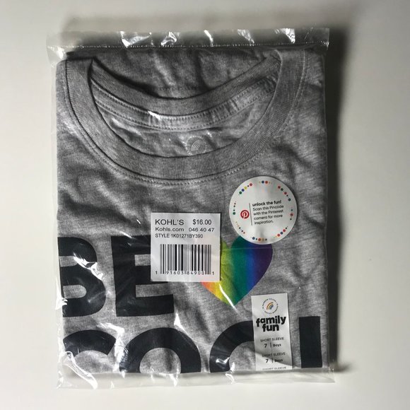 *SOLD* Boys "Be Cool" Rainbow Pride Graphic Tee Size 7 NWT - Picture 4 of 4
